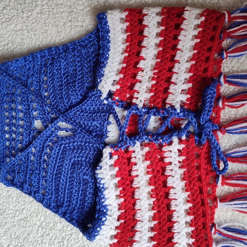Crochet handmade 4th of July halter top - Picture 4 of 10